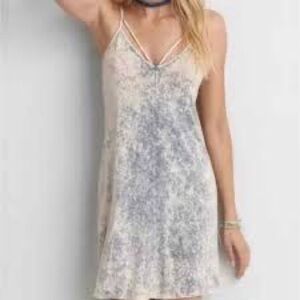 American Eagle Outfitters Cream and Gray Dress